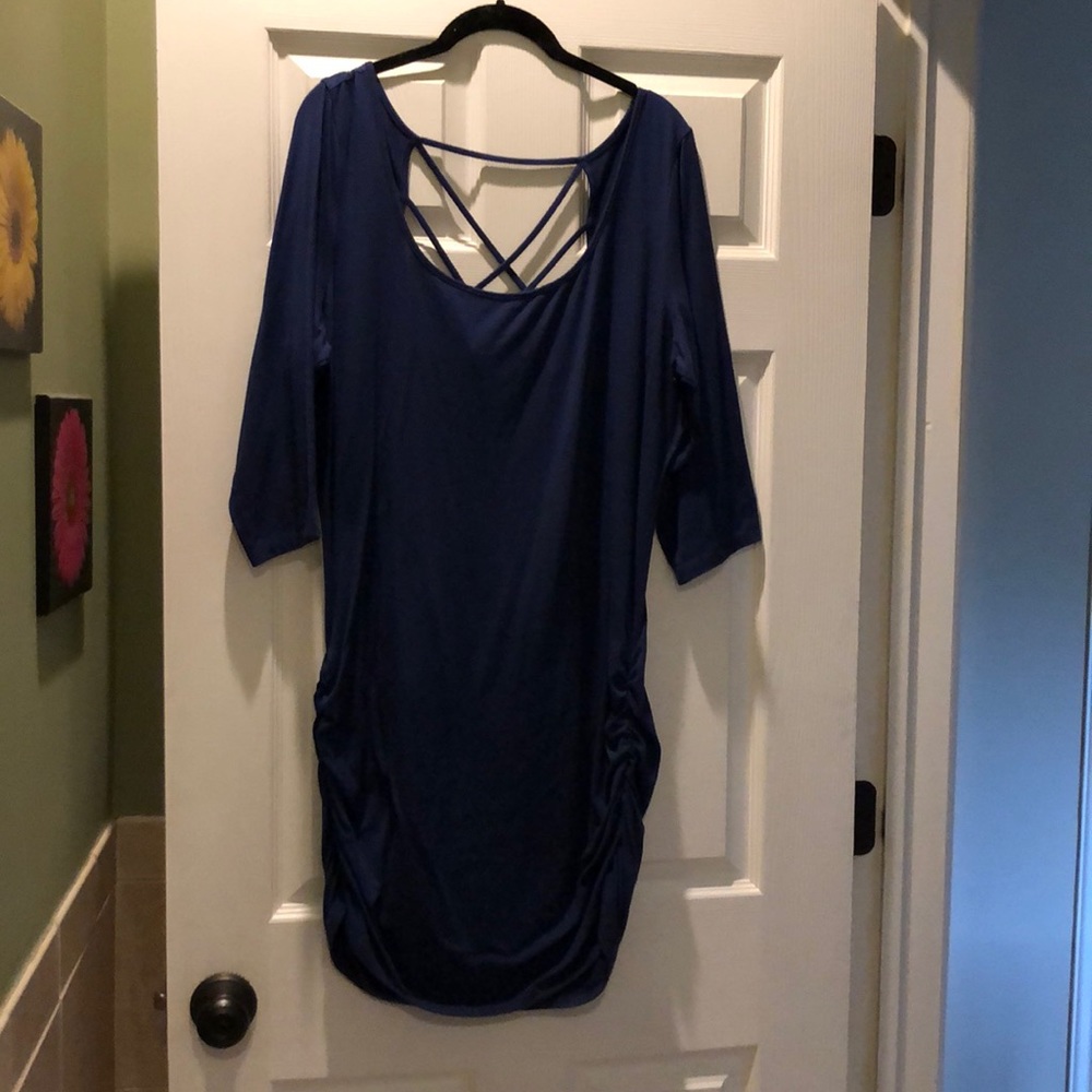 Blue strappy back tunic top shirt torrid size 2!!!